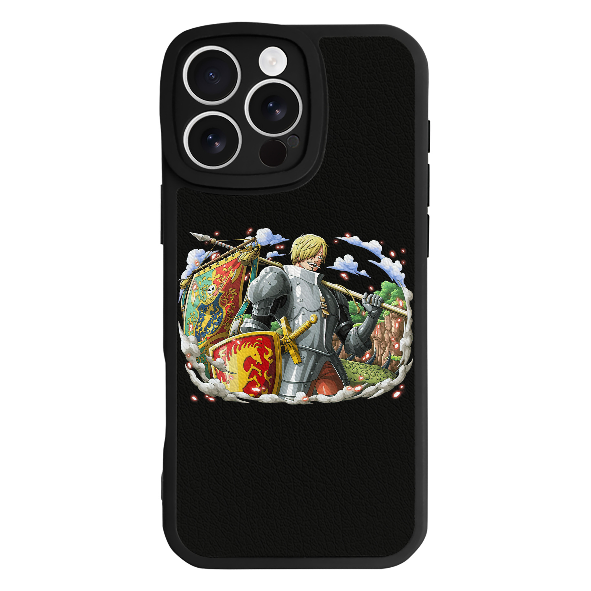 （画像用） ワンピース サンジ ONE PIECE Sanji 【iPhone 16シリーズ対応】シリコンスマホケース（レザー調） 材質：シリコン